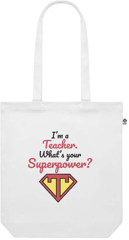 Im a Teacher Design - Premium colored organic canvas shopping bag_WHITE_front