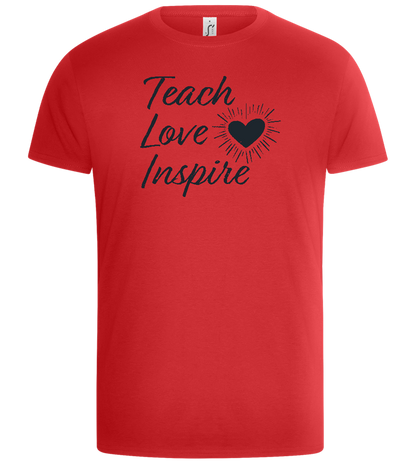 Teach Love Inspire Heart Design - Basic Unisex T-Shirt_RED_front