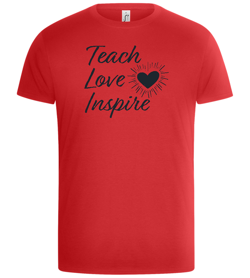 Teach Love Inspire Heart Design - Basic Unisex T-Shirt_RED_front