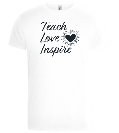 Teach Love Inspire Heart Design - Basic Unisex T-Shirt_WHITE_front