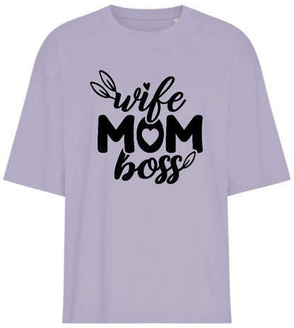 Wife Mom and Boss Design - Premium women's oversized t-shirt_LILAK_front