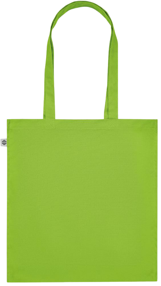 Zodiac Gemini Design - Premium colored organic cotton tote bag_LIME_back