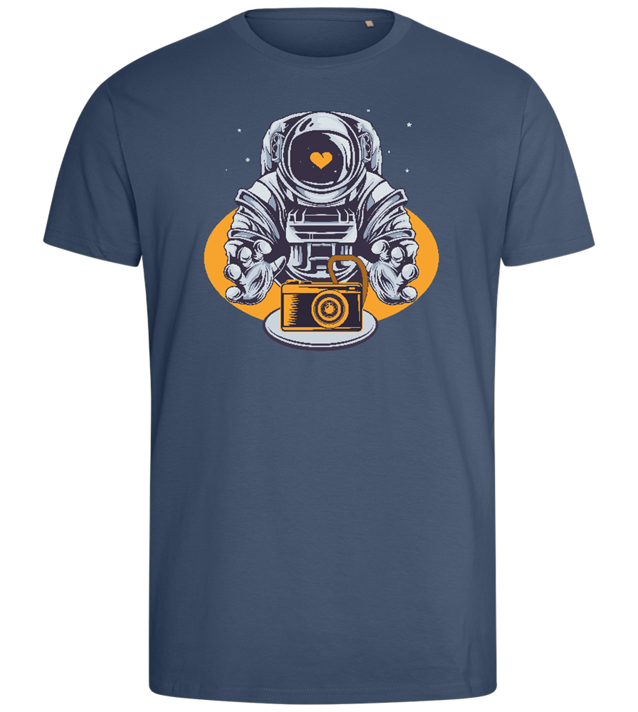 Spaceman Camera Design - Comfort men's fitted t-shirt_DENIM_front