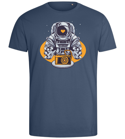 Spaceman Camera Design - Comfort men's fitted t-shirt_DENIM_front