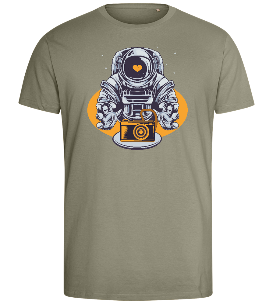 Spaceman Camera Design - Comfort men's fitted t-shirt_KHAKI_front