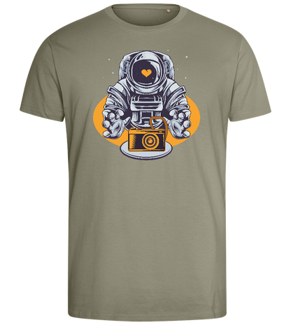 Spaceman Camera Design - Comfort men's fitted t-shirt_KHAKI_front