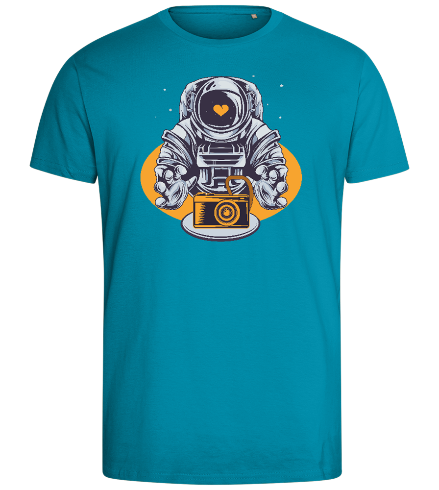 Spaceman Camera Design - Comfort men's fitted t-shirt_TURQUOISE_front