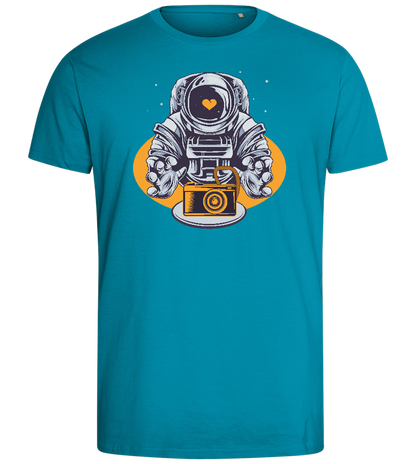 Spaceman Camera Design - Comfort men's fitted t-shirt_TURQUOISE_front