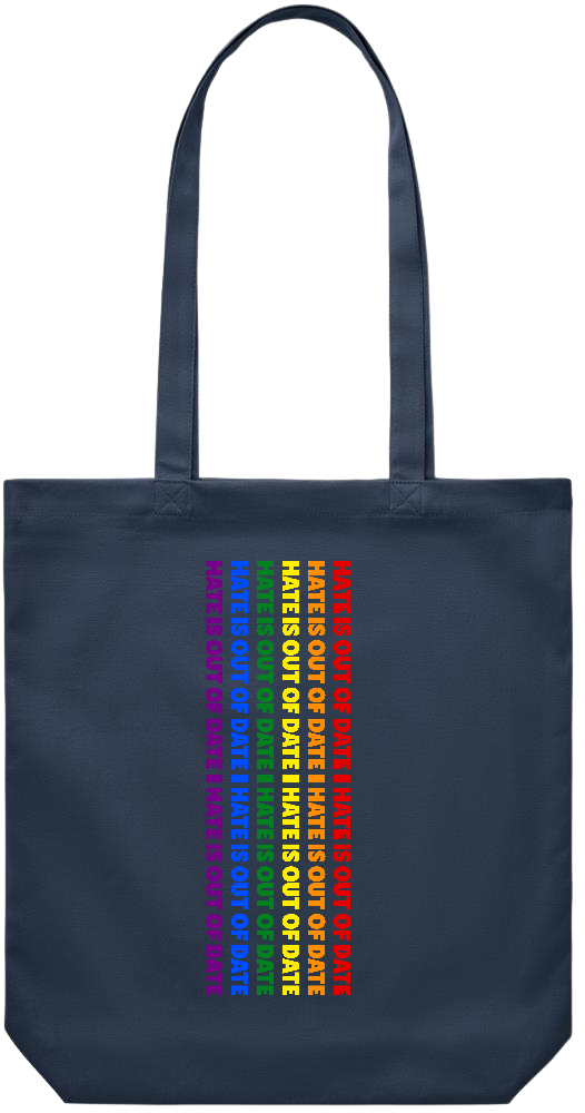 Hate is Out of Date Design - Premium Canvas colored cotton shopping bag_FRENCH NAVY_front