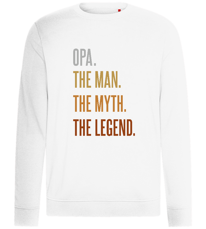 Opa Man Myth Legend Design - Comfort unisex sweater_WHITE_front