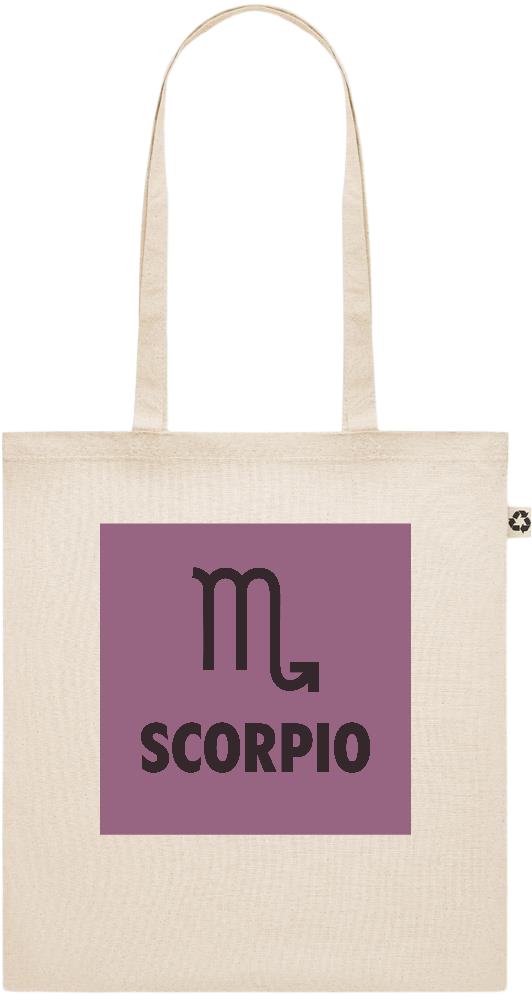 Zodiac Scorpio Design - Recycled cotton shopping bag_BEIGE_front