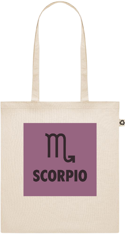 Zodiac Scorpio Design - Recycled cotton shopping bag_BEIGE_front