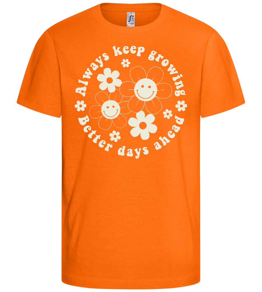 Keep Growing Smiley Design - Basic kids t-shirt_ORANGE_front