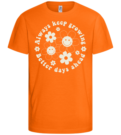 Keep Growing Smiley Design - Basic kids t-shirt_ORANGE_front