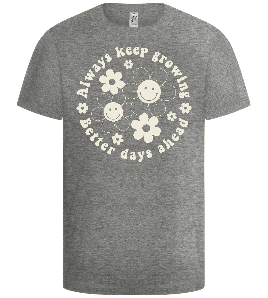 Keep Growing Smiley Design - Basic kids t-shirt_ORION GREY_front