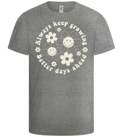 Keep Growing Smiley Design - Basic kids t-shirt_ORION GREY_front