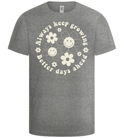 Keep Growing Smiley Design - Basic kids t-shirt_ORION GREY_front