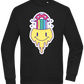 Rainbow Mushroom Smiley Design - Comfort Essential Unisex Sweater_BLACK_front