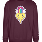 Rainbow Mushroom Smiley Design - Comfort Essential Unisex Sweater_BORDEAUX_front