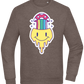 Rainbow Mushroom Smiley Design - Comfort Essential Unisex Sweater_CHARCOAL CHIN_front