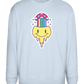 Rainbow Mushroom Smiley Design - Comfort Essential Unisex Sweater_CREAMY BLUE_front