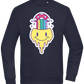 Rainbow Mushroom Smiley Design - Comfort Essential Unisex Sweater_FRENCH NAVY_front