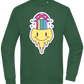 Rainbow Mushroom Smiley Design - Comfort Essential Unisex Sweater_GREEN BOTTLE_front