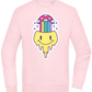 Rainbow Mushroom Smiley Design - Comfort Essential Unisex Sweater_LIGHT PEACH ROSE_front