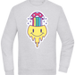 Rainbow Mushroom Smiley Design - Comfort Essential Unisex Sweater_ORION GREY II_front