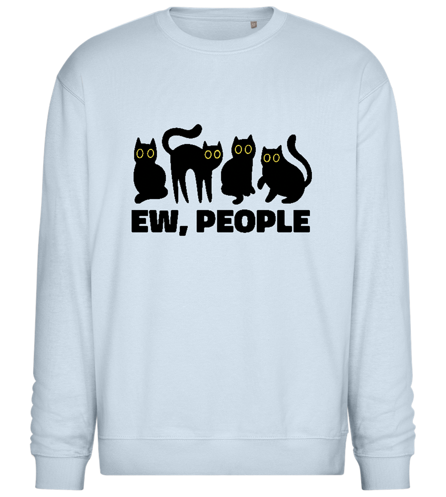 Antisocial Cats Design - Comfort Essential Unisex Sweater_CREAMY BLUE_front