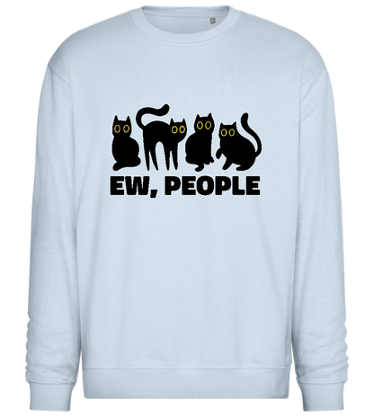 Antisocial Cats Design - Comfort Essential Unisex Sweater_CREAMY BLUE_front