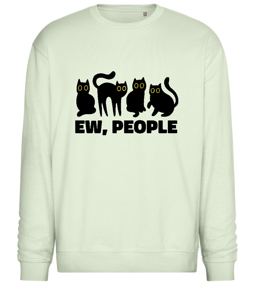 Antisocial Cats Design - Comfort Essential Unisex Sweater_CREAMY GREEN_front