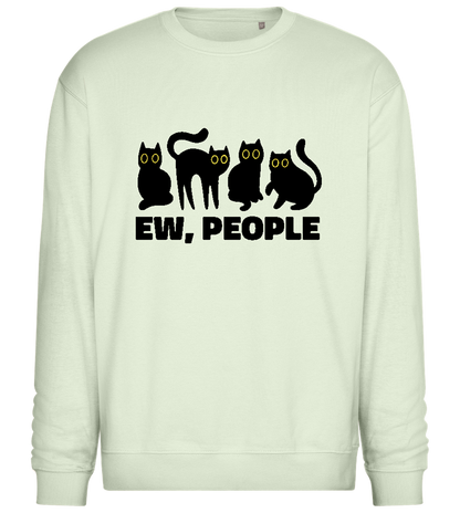 Antisocial Cats Design - Comfort Essential Unisex Sweater_CREAMY GREEN_front