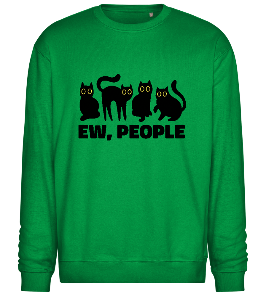 Antisocial Cats Design - Comfort Essential Unisex Sweater_MEADOW GREEN_front