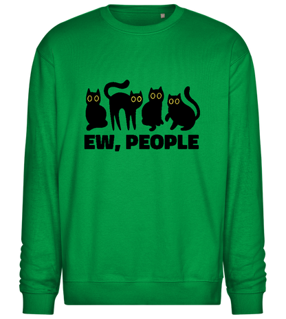 Antisocial Cats Design - Comfort Essential Unisex Sweater_MEADOW GREEN_front