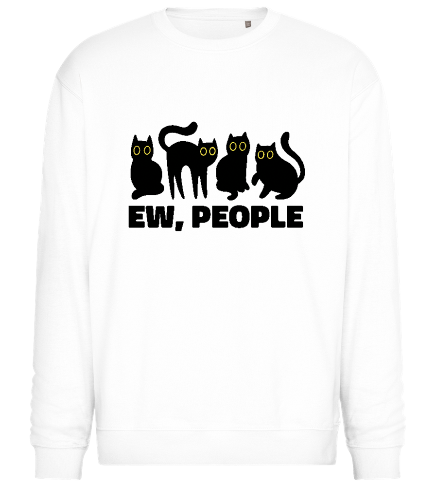Antisocial Cats Design - Comfort Essential Unisex Sweater_WHITE_front