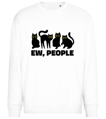 Antisocial Cats Design - Comfort Essential Unisex Sweater_WHITE_front