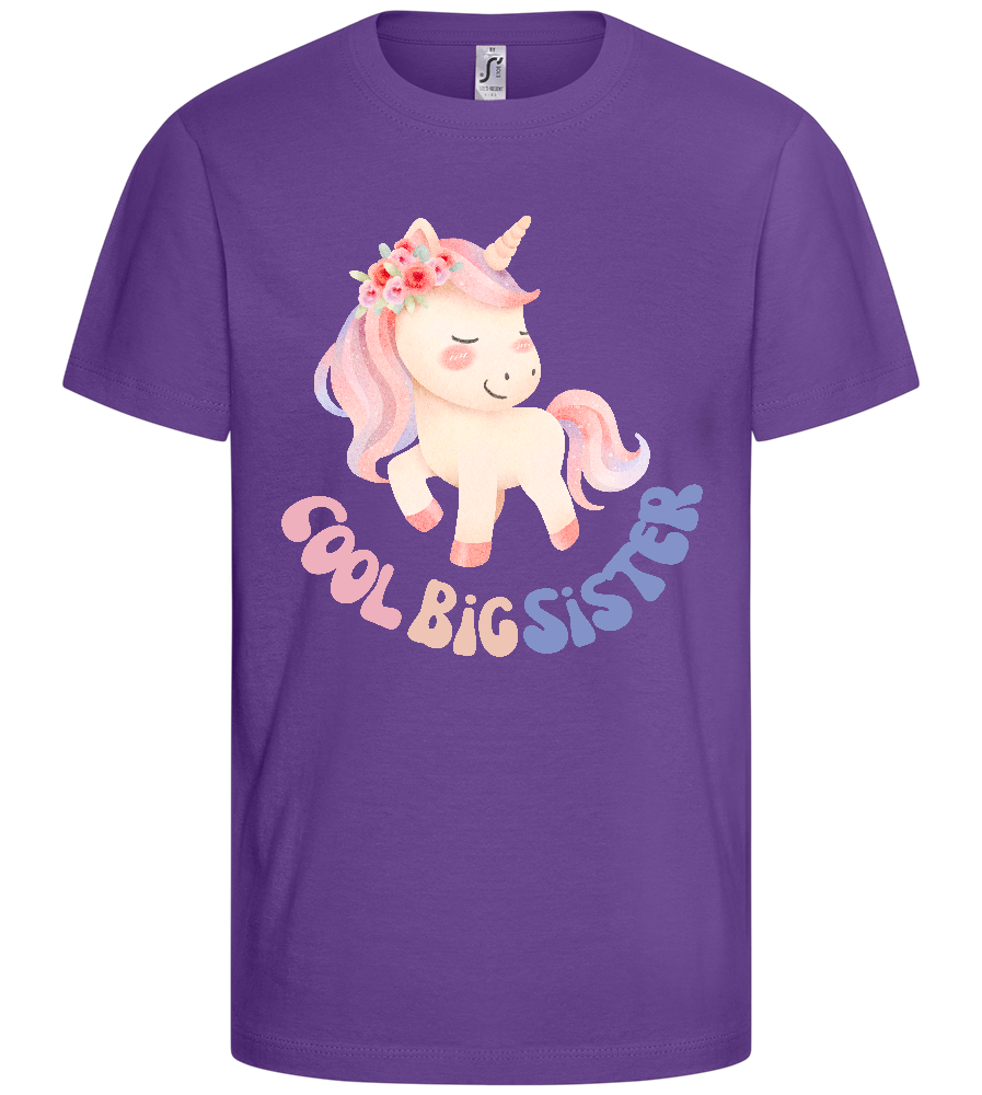 Cool Big Sister Pastel Unicorn Design - Basic kids t-shirt_DARK PURPLE_front