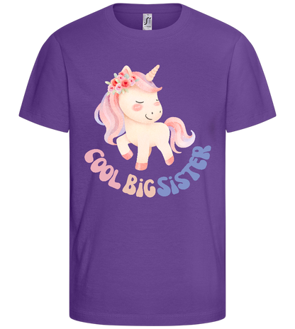 Cool Big Sister Pastel Unicorn Design - Basic kids t-shirt_DARK PURPLE_front