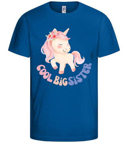 Cool Big Sister Pastel Unicorn Design - Basic kids t-shirt_ROYAL_front