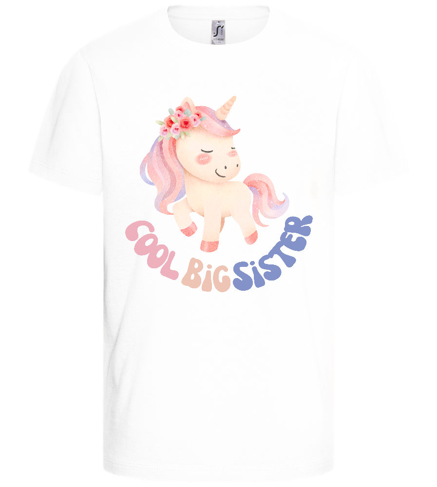 Cool Big Sister Pastel Unicorn Design - Basic kids t-shirt_WHITE_front