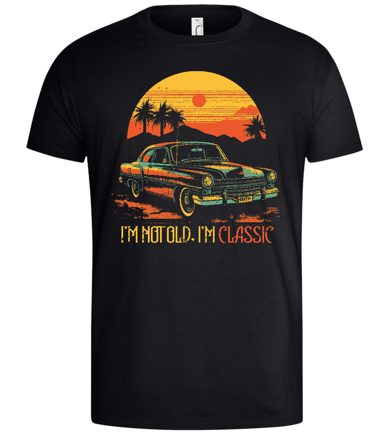 Classic Car at Sunset Design - Basic men's t-shirt_MARINE_front