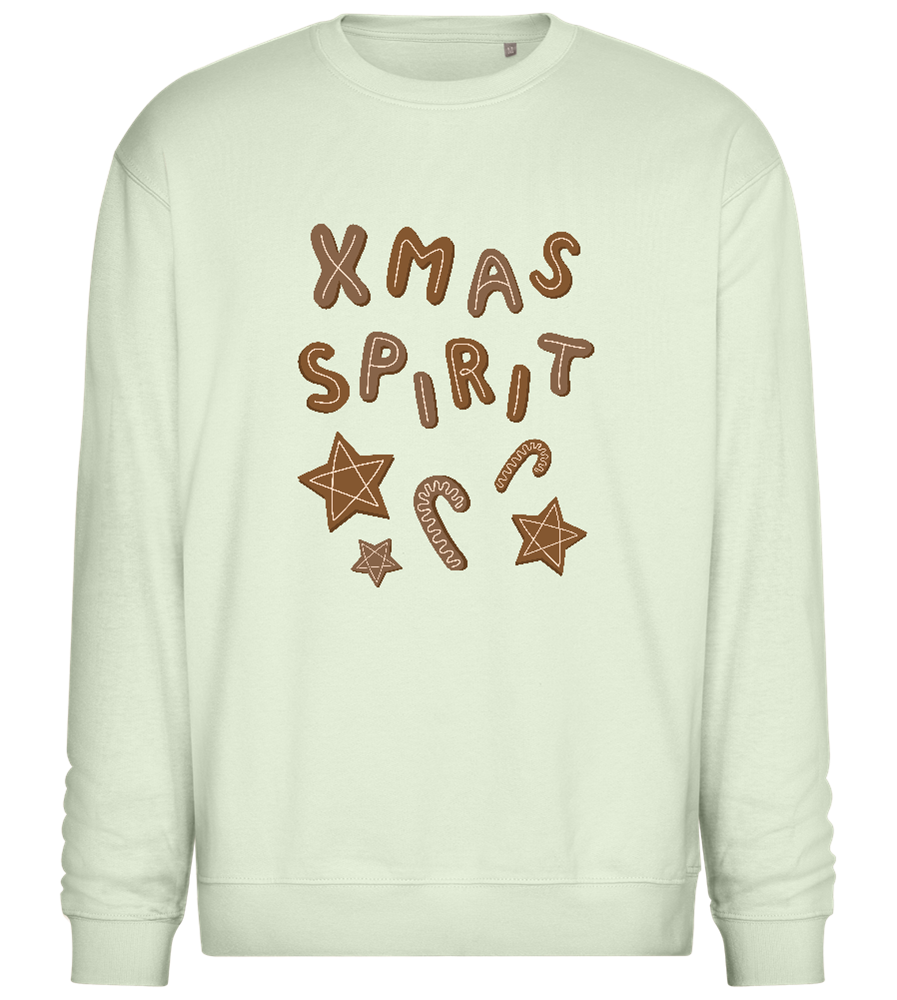 Xmas Spirit Cookies Design - Comfort Essential Unisex Sweater_CREAMY GREEN_front