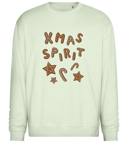 Xmas Spirit Cookies Design - Comfort Essential Unisex Sweater_CREAMY GREEN_front