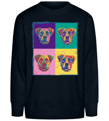 Pop Art Dog Design - Comfort Kids Sweater_BLACK_front