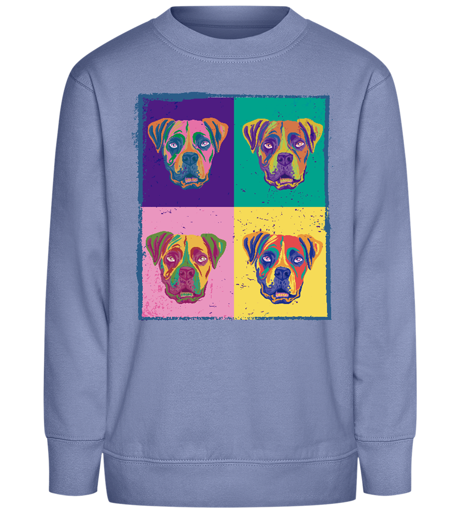 Pop Art Dog Design - Comfort Kids Sweater_BLUE_front