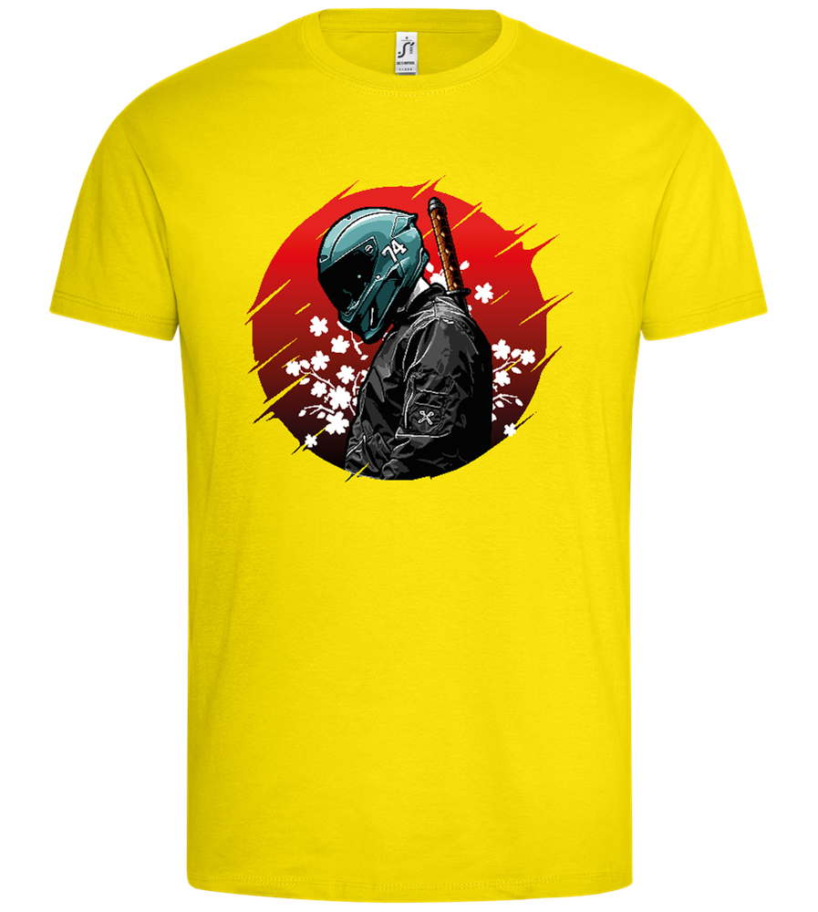 Red Samurai Design - Premium men's t-shirt_YELLOW_front