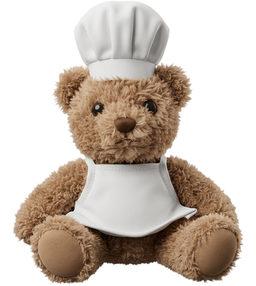 Teddy bear plush chef_WHITE_front