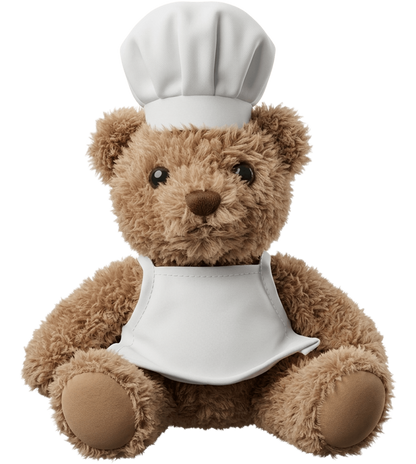 Teddy bear plush chef_WHITE_front