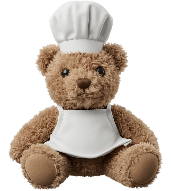 Teddy bear plush chef_WHITE_front